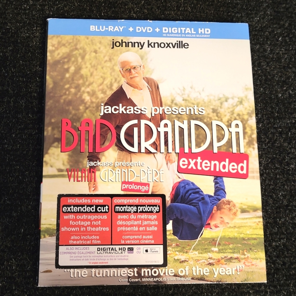 ⚡3/$20⚡ BAD GRANDPA Blu-ray + Slipcover Johnny Knoxville Jackass Comedy